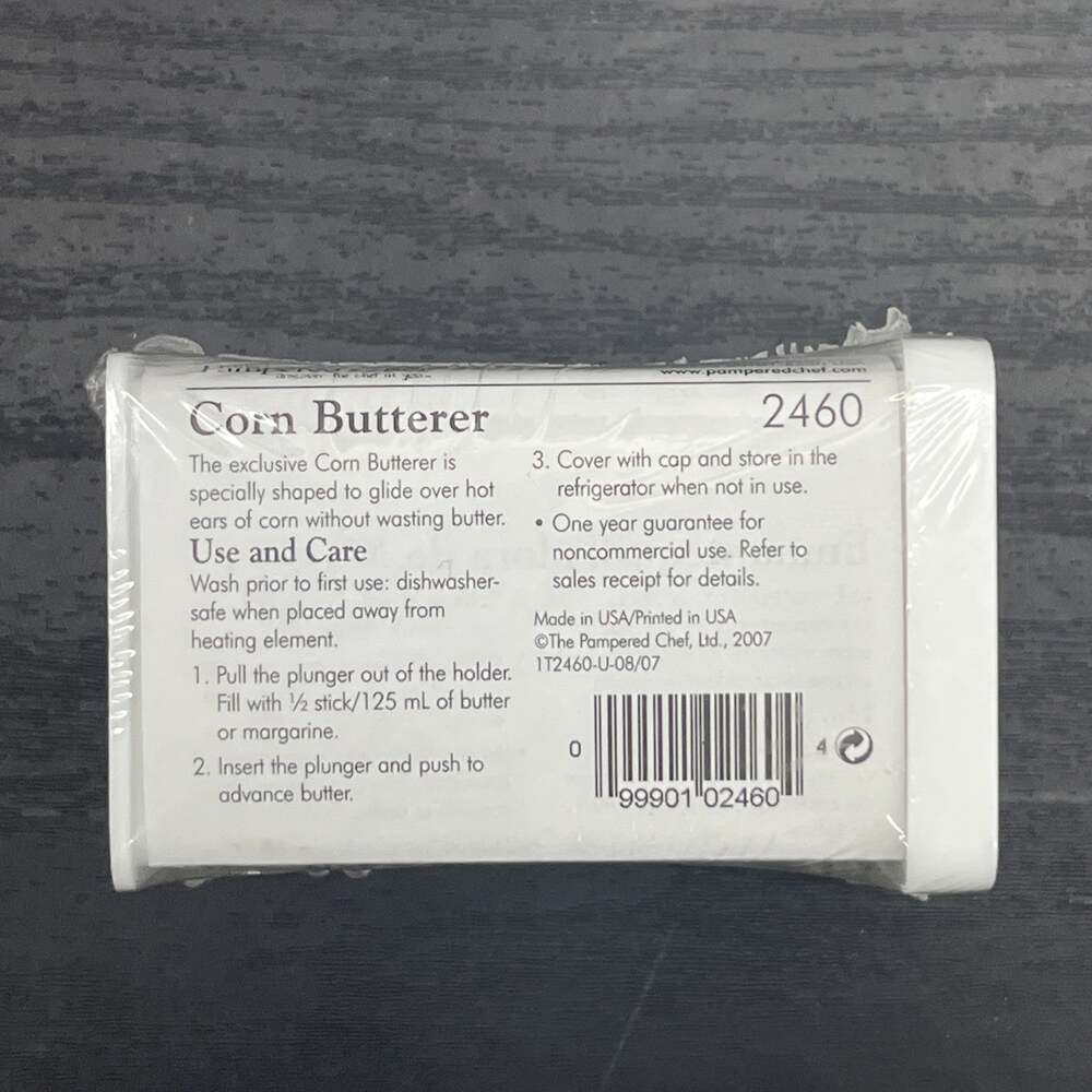 Vintage Pampered Chef Corn Butterer Spreader with Storage Cap #2460 New Sealed